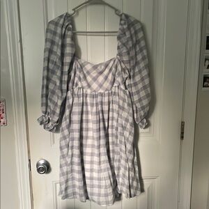 Storia Gray Checkered Mini Dress